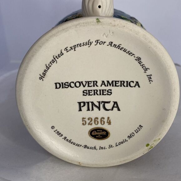 Anheuser Busch Discovery Of America Series Pinta Budweiser Stein - Picture 9 of 11